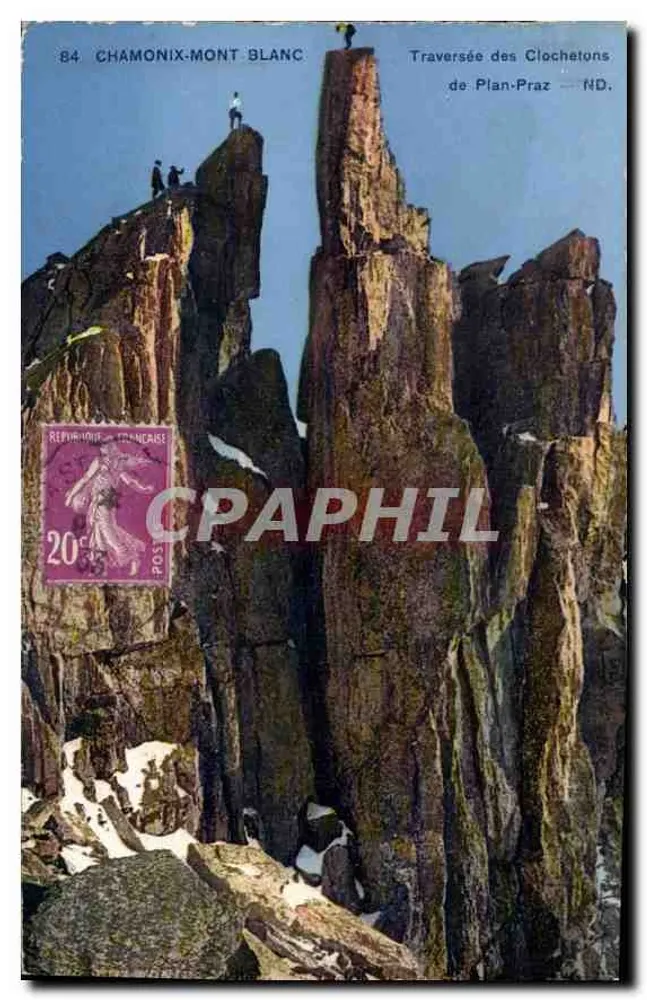 Chamonix-Mont Blanc — Überquerung der Clocheton de Plan-Praz — Verlag Levy et Neurdein, Paris, Nr. 84 - Vorderseite