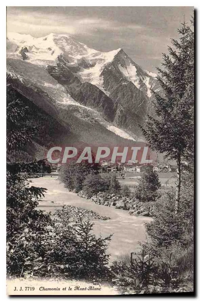 Chamonix e o Monte-Blanco — J.J. 7719 — Julien frères, Genebra - Frente