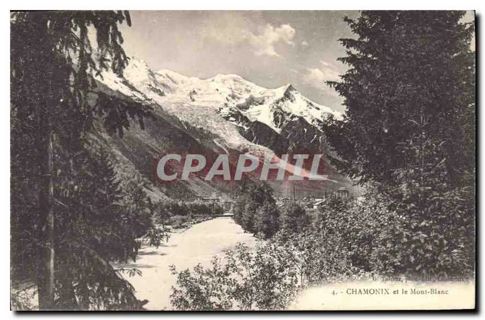 Chamonix e o Mont-Blanc — vista do col do Tacul — editor anônimo, n°4 - Frente