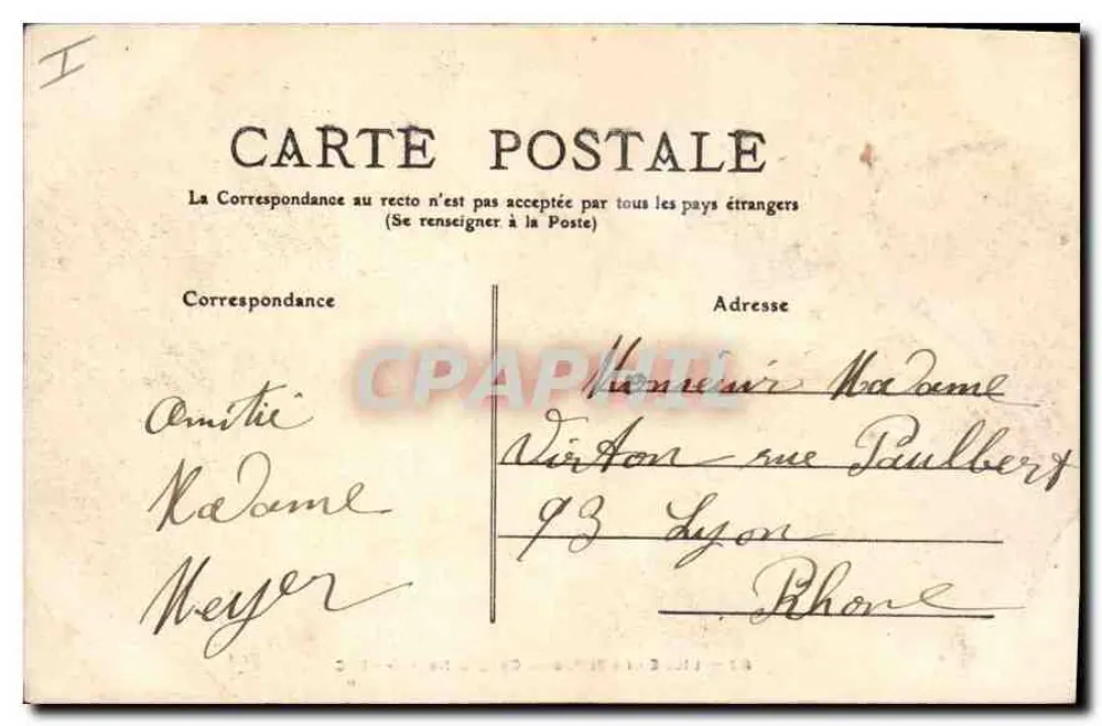 Lille - A Estátua do Geral Négrier - E.C. - Verso