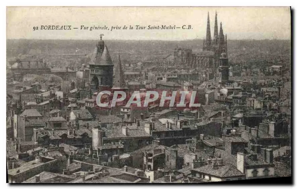 Bordeaux — Allgemeiner Blick, aufgenommen von der Tour Saint-Michel — C.B. - Vorderseite