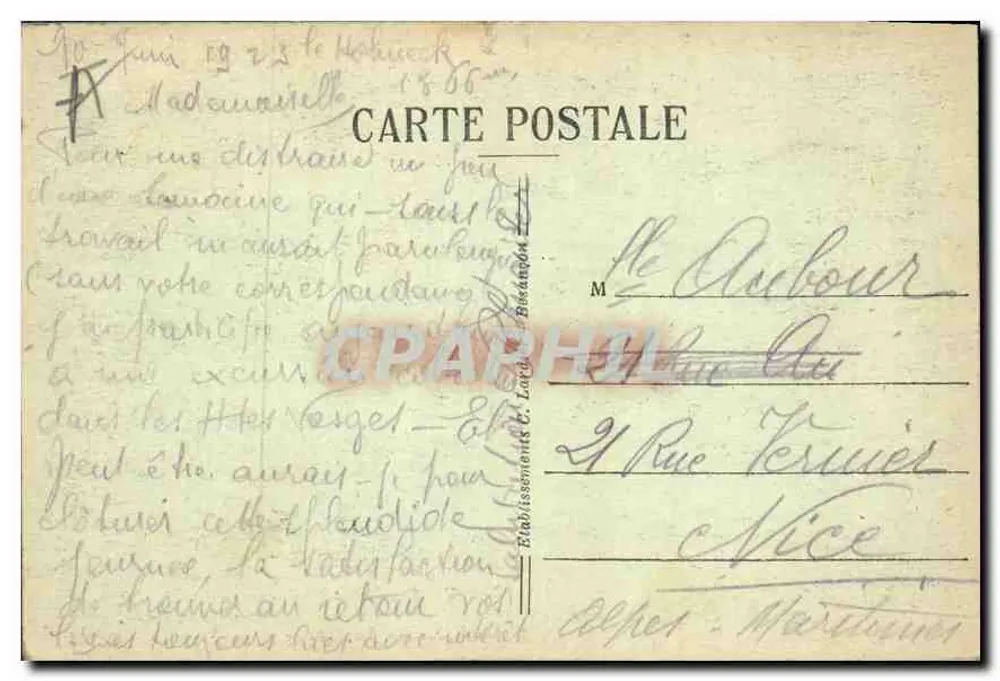 Gérardmer — Route de Gérardmer-Münster — La Roche du Diable — Les Vosges Pittoresques — n°47 - Rückseite