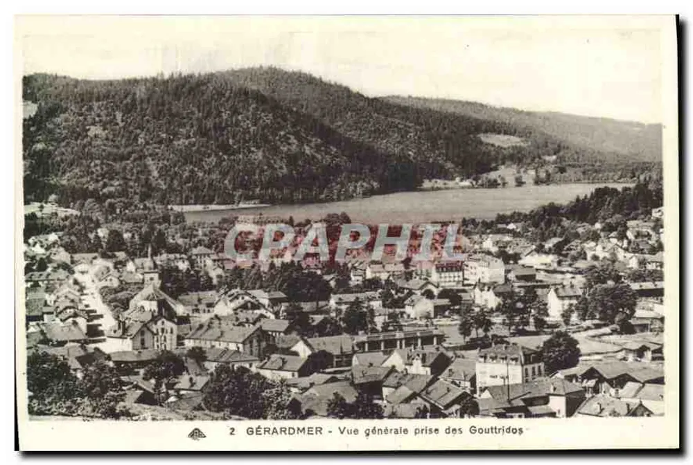 Antike Ansichtskarte Gerardmer Allgemeiner Blick vom Gouttridos - Vorderseite