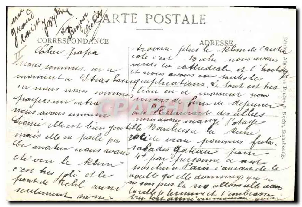 Strasbourg (Bas-Rhin) — Palais des Rohan und die Kathedrale — Édition Albin Michel & Rech, Straßburg - Rückseite