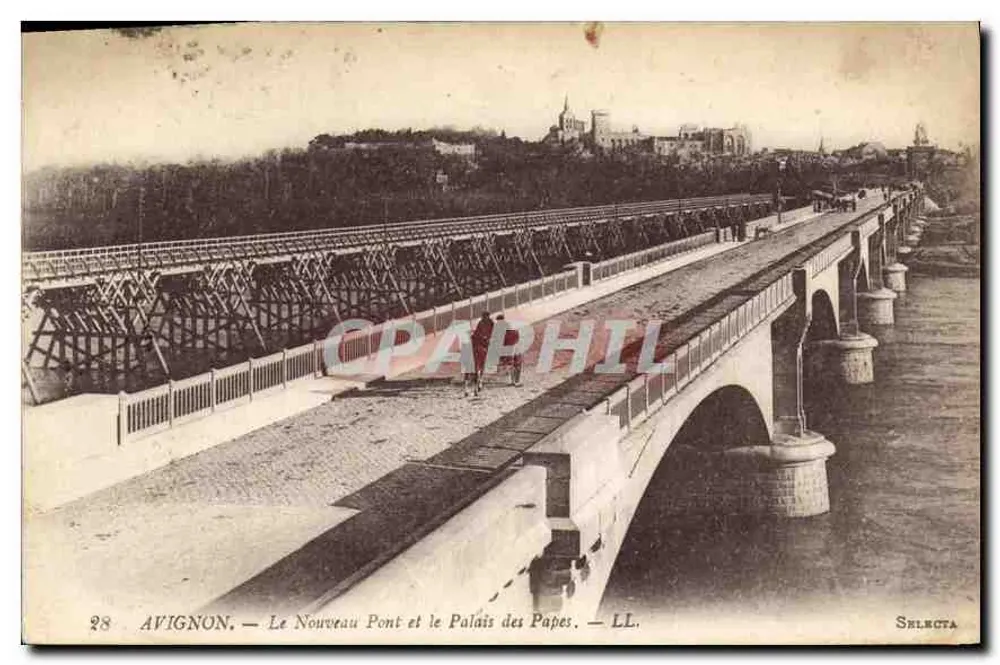 Avignon — Der Neue Brücke und das Palais des Papes — LL. — Selecta - Vorderseite