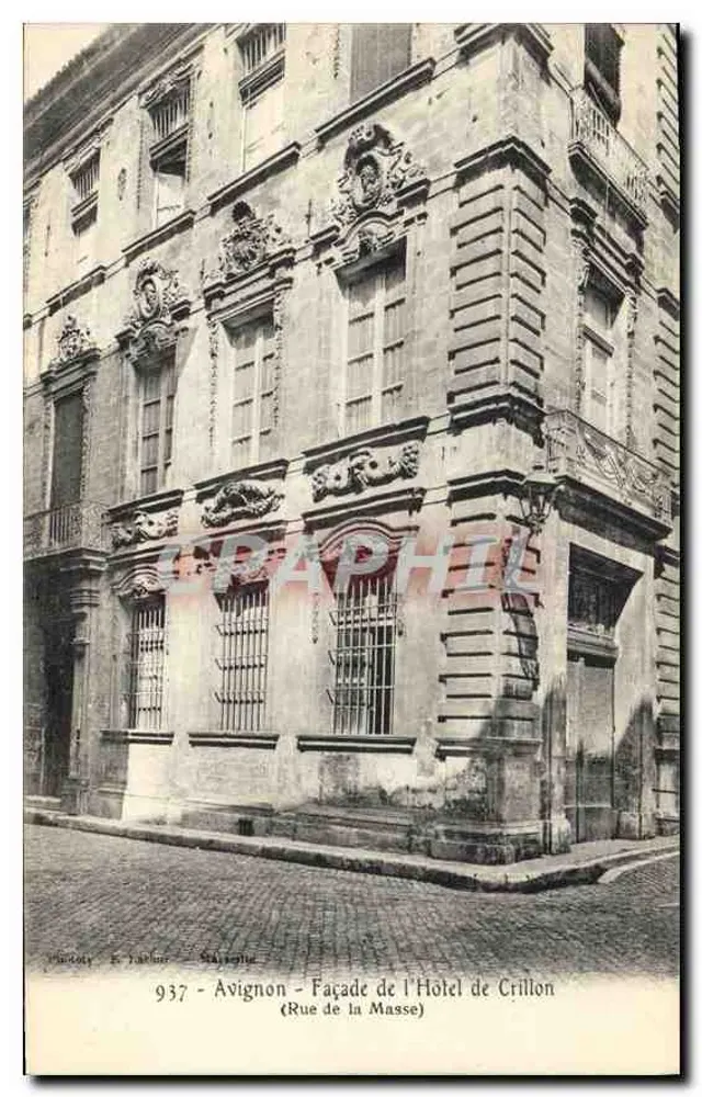 Avignon - Fassade des Hotels Crillon (Rue de la Masse) — Mandoty & Jardot, Serie 937 - Vorderseite