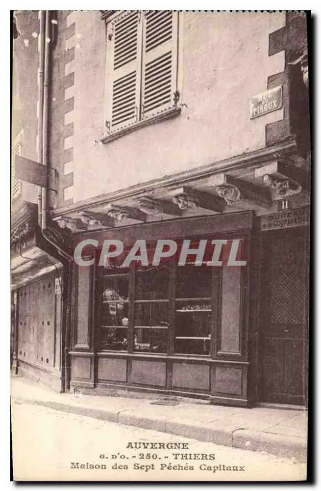 Auvergne — Haus der Sieben Todsünden — J. Goutetfugena, Tiers, Rue de Piroux - Vorderseite