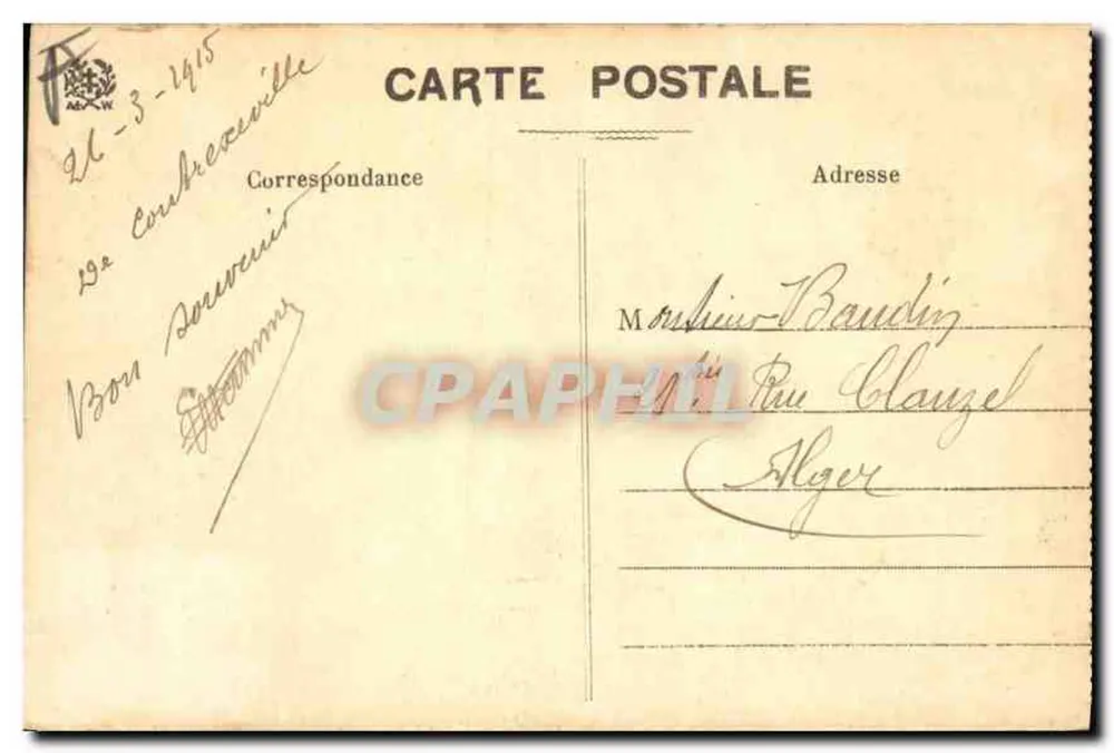 Contrexéville (Vosges) - O Casino — editor A. Welch, N° 3386 - Verso