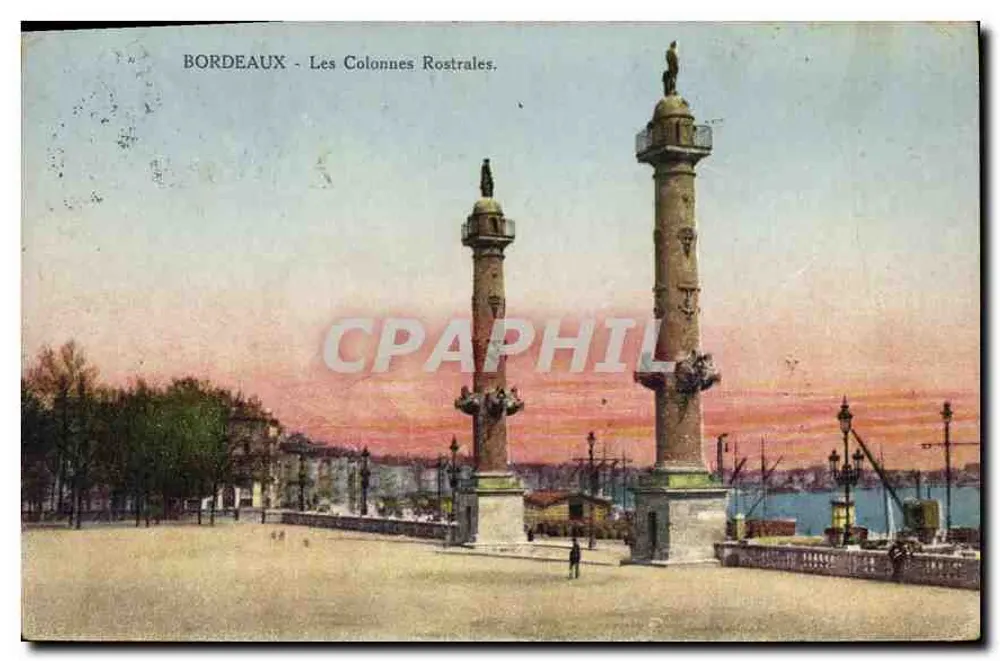 Bordeaux - As Colunas Rostrais — Bilhete postal antigo editado por Cartes Postales Annonciades - Frente