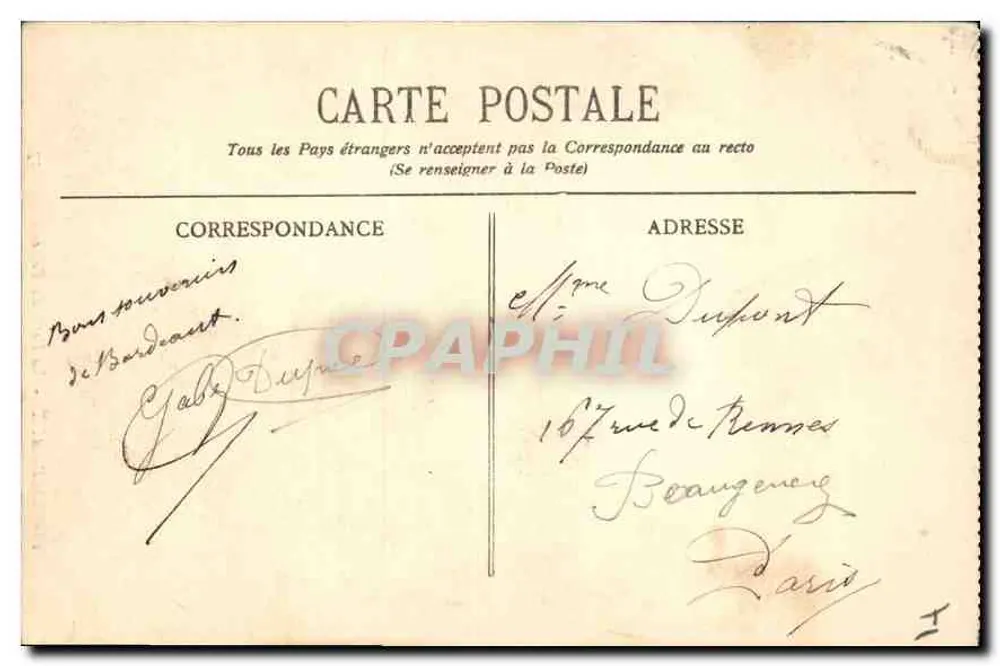 Bordeaux - A Porta do Palácio - BR-37 - Verso