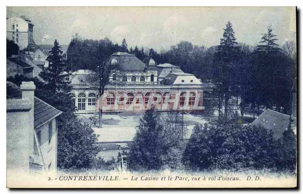 Contrexéville — Das Casino und der Park, Vogelperspektive — D.D. - Vorderseite