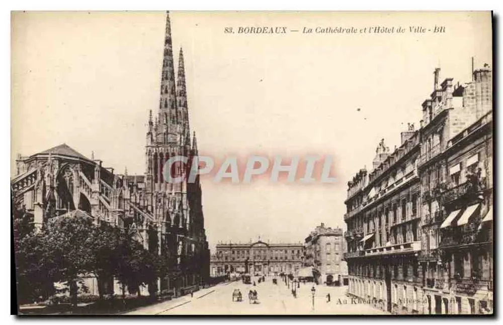 Bordeaux — Die Kathedrale und das Rathaus — Bloc Frères, Bordeaux - Vorderseite