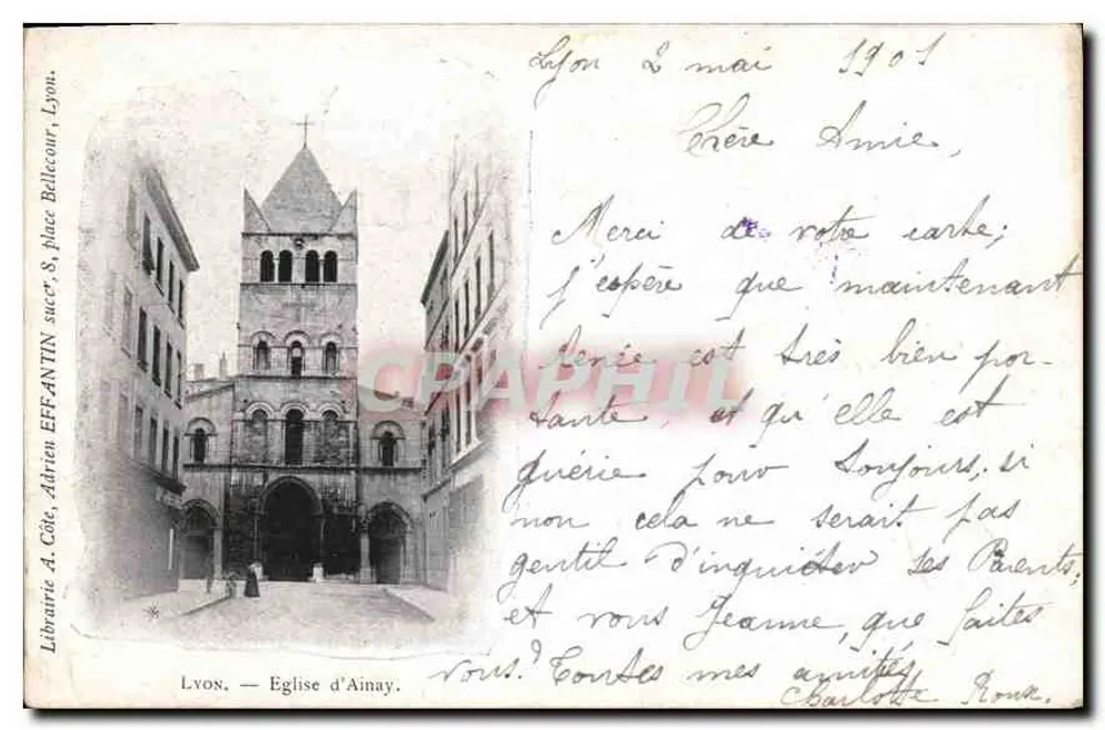Lyons — Église d'Ainay — Librairie A. Côté, Adrien Effantin, Lyon - Frente