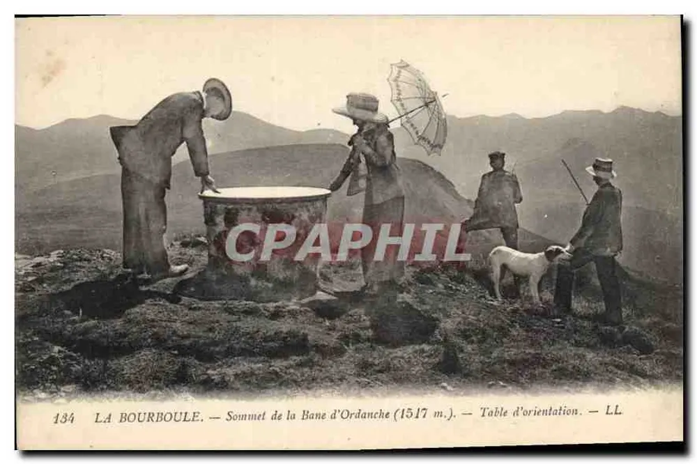 La Bourboule — Gipfel der Bane d'Ordanche (1517 m.) — Orientierungstafel — LL. - Vorderseite