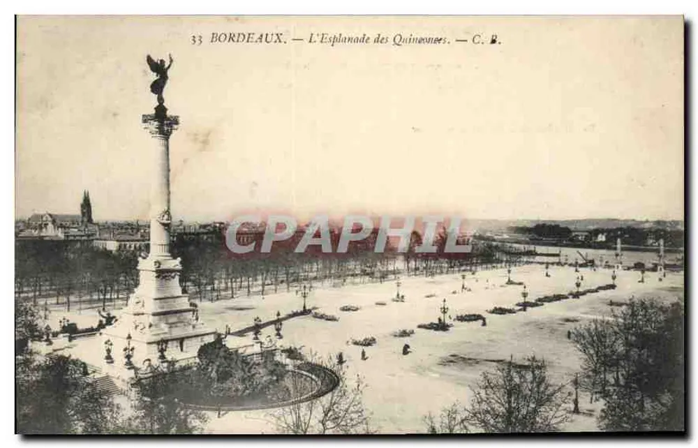 Bordeaux — A Esplanada dos Quinconces — C. B. - Frente