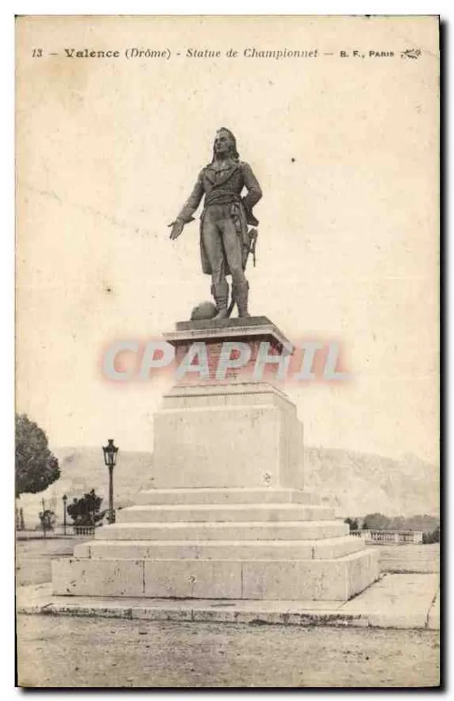 Valence (Drôme) — Estátua de Championnet — B. F., Paris - Frente