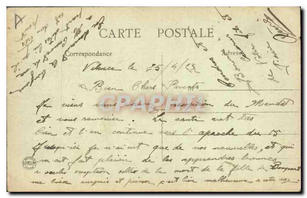 Valence (Drôme) — Estátua de Championnet — B. F., Paris - Verso