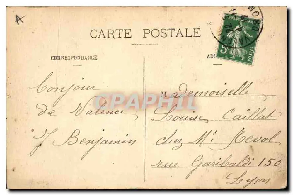 Valence - Panorama sobre o Ródano — Bilhete postal antigo n°89, editor não visível - Verso