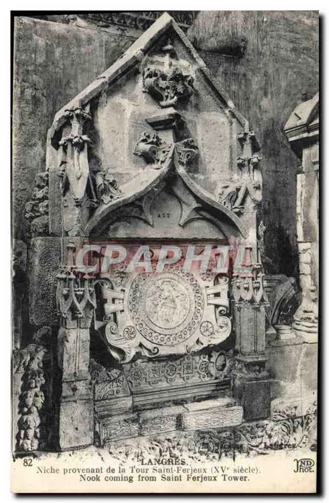 Nische aus der Turm Saint-Ferjeux (15. Jahrhundert) — Langres — Verleger J. Jacques, n° 82 - Vorderseite