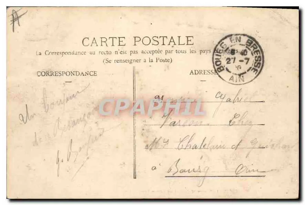 Besançon - Der St-Jean-Platz und die römischen Ruinen — unbekannter Verlag, Seriennummer 715 - Rückseite