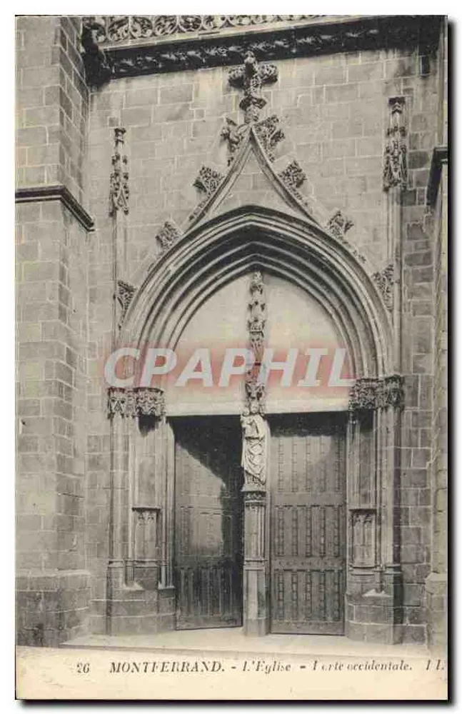 Montferrand - A Igreja - Porta Ocidental - Editor LL. n°26 - Frente