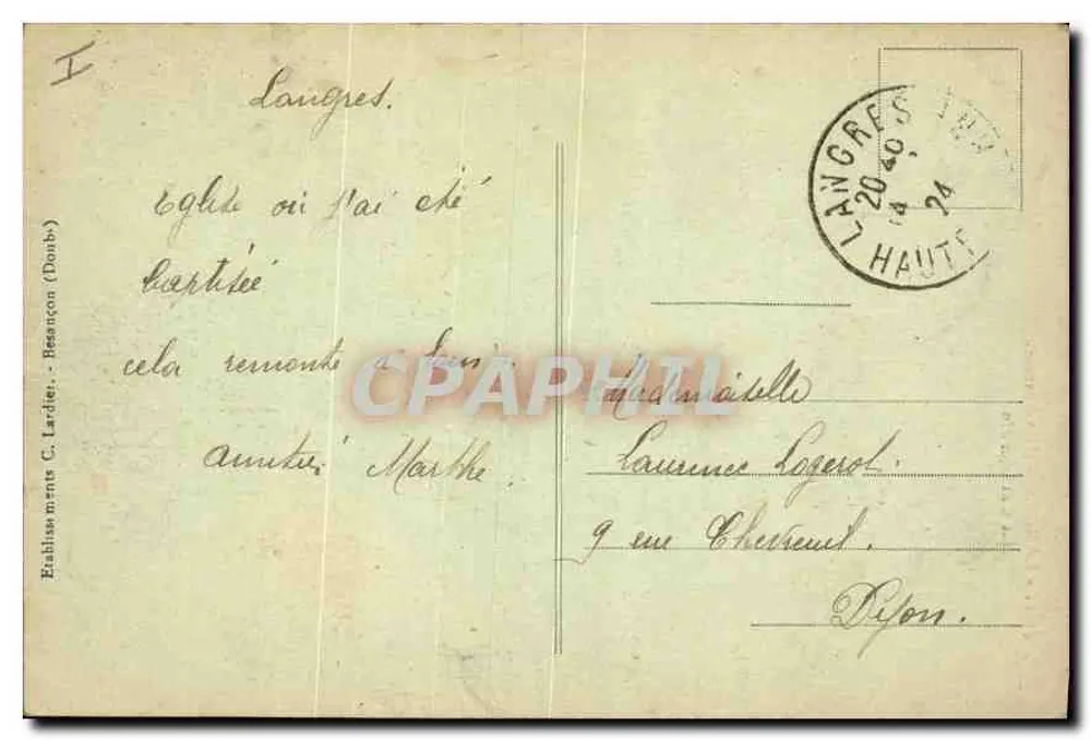 Langres (Hte-Marne) — Katedra — C.L.B. n°4106 - Rewers