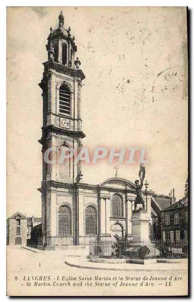 Langres - Kirche Saint-Martin und die Statue von Jeanne d'Arc — LL - Vorderseite