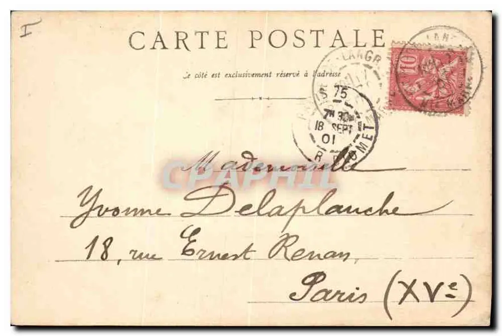 Fonte das Fadas — Langres — editor J. Varney-Vernot, número de série não visível - Verso