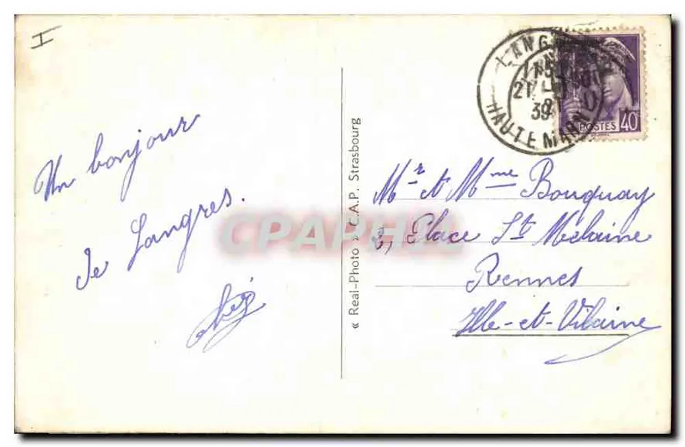 Langres — Panoramablick von Brevoines — C.A.P. Strasbourg - Rückseite