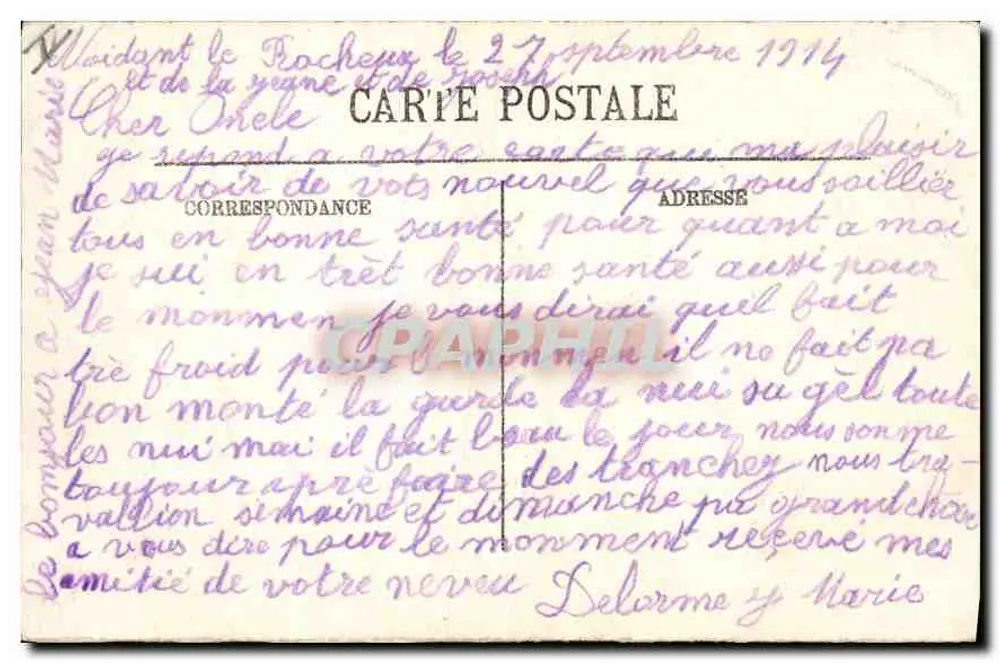 Langres - Porta dos Moinhos — editor LL, n° de série 19 - Verso
