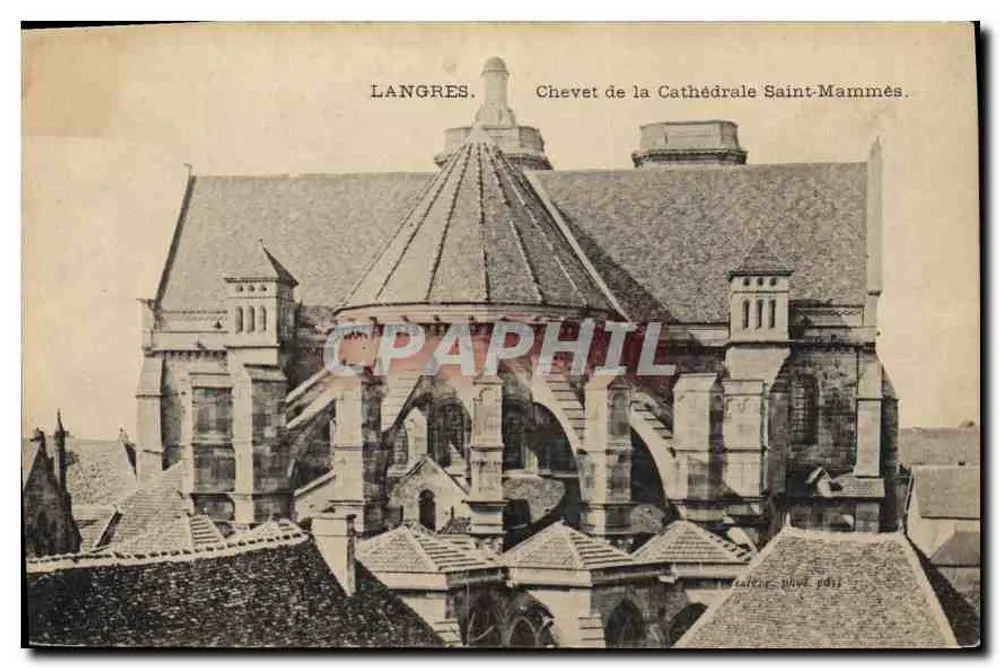 Langres — Ansicht des Chorabschnitts der Kathedrale Saint-Mammès — Verlag L. Lafare, Foto 1911 - Vorderseite
