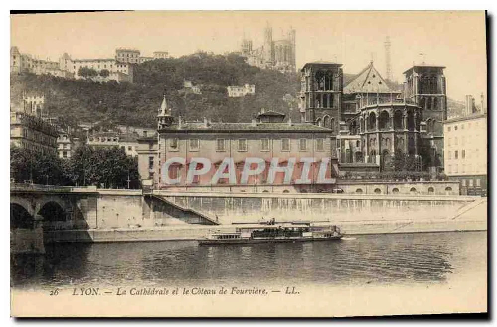 LYON — Die Kathedrale und der Fourvière-Hügel — LL. - Vorderseite