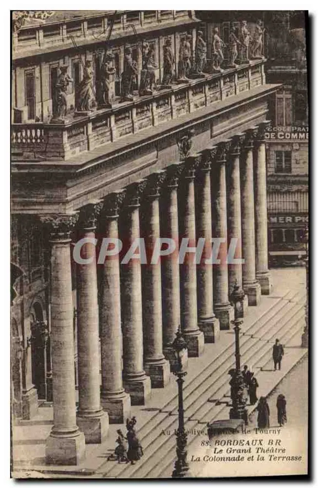 Bordeaux, Frankreich — Das Grand Theatre und die Colonnade — Bloc Frères, Verlag - Vorderseite