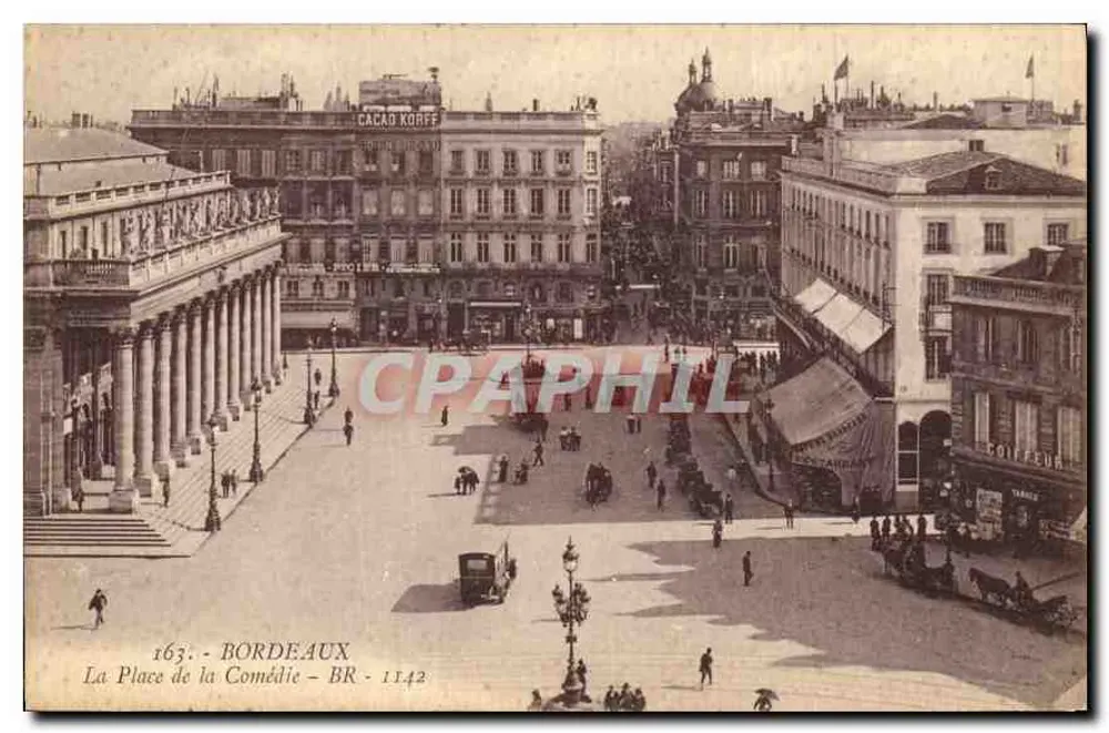 Bordeaux — A Praça da Comédia — editor BR 1142 - Frente