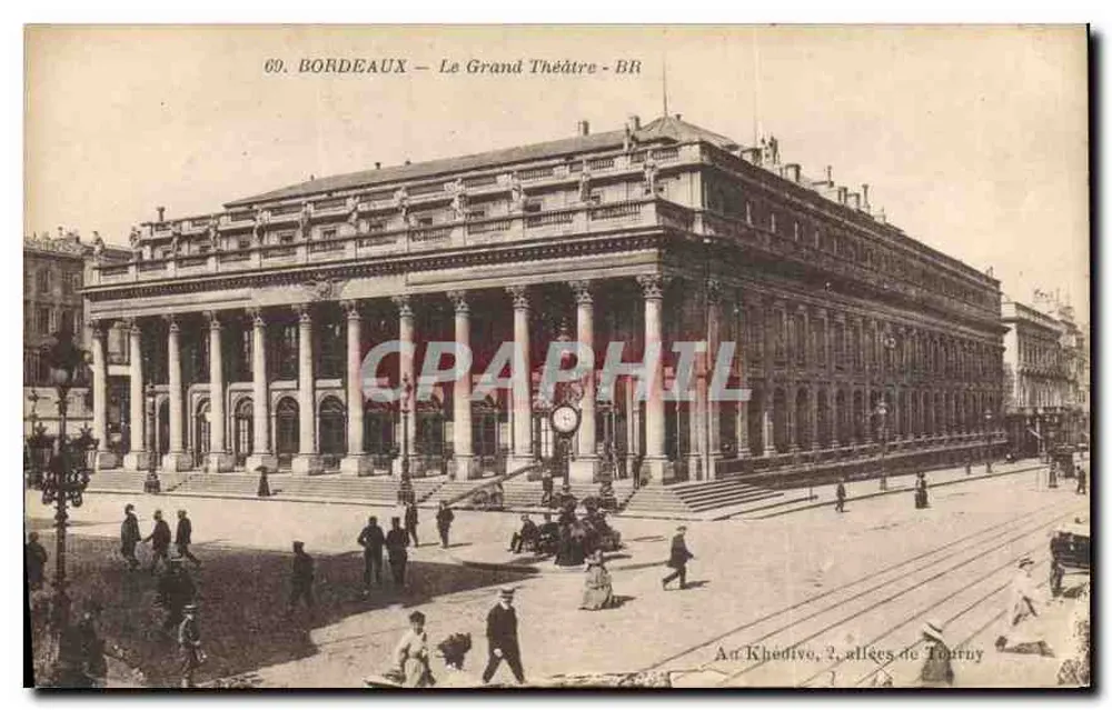 Bordeaux — O Grande Teatro — BR — editor Bloc Frères, n° 69 - Frente