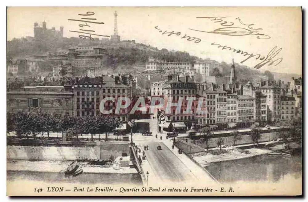 LYON — Pont La Feuillée — Viertel St-Paul und Fourvière-Hügel — E. R. - Vorderseite