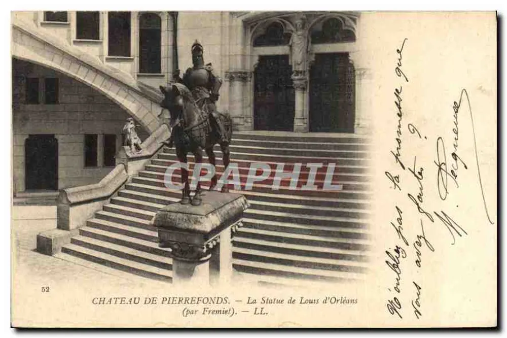 Schloss Pierrefonds — Die Statue von Louis d'Orléans (von Fremiet) — LL. - Vorderseite