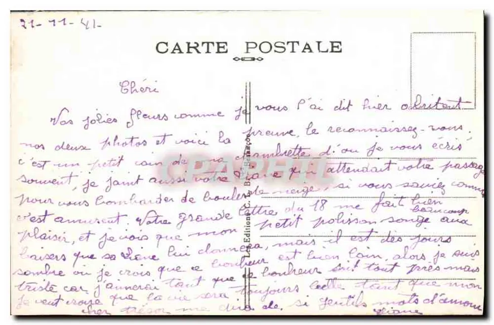 Grenze Frankreich-Schweiz — Der Refrain und die Felsen der Cendrée — unbekannter Verlag, Nr. 1030 - Rückseite