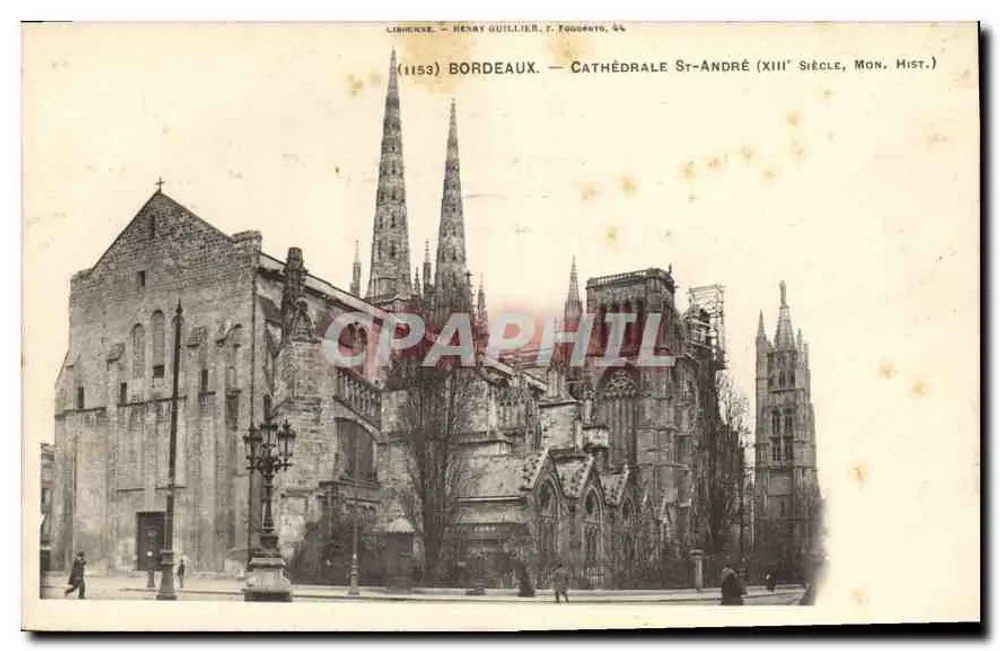 Bordeaux — Catedral de São André (século XIII, Mon. Hist.) — Hénaÿ Guillier, F. Fogdany, 44 - Frente