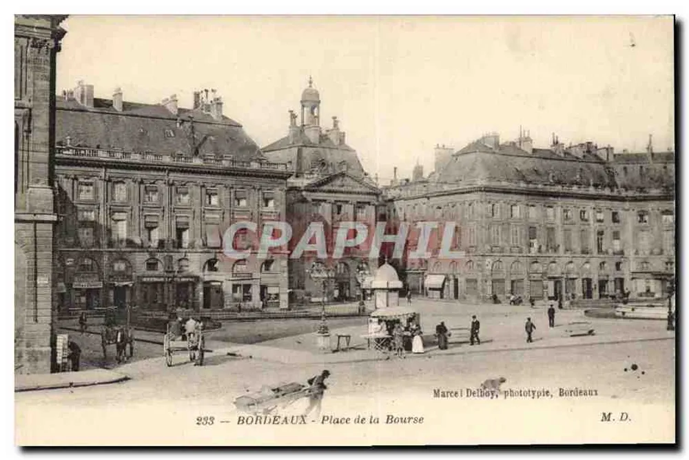 Bordeaux — Place de la Bourse — Marcel Delboy, fototipia, Bordeaux, n°293 - Frente