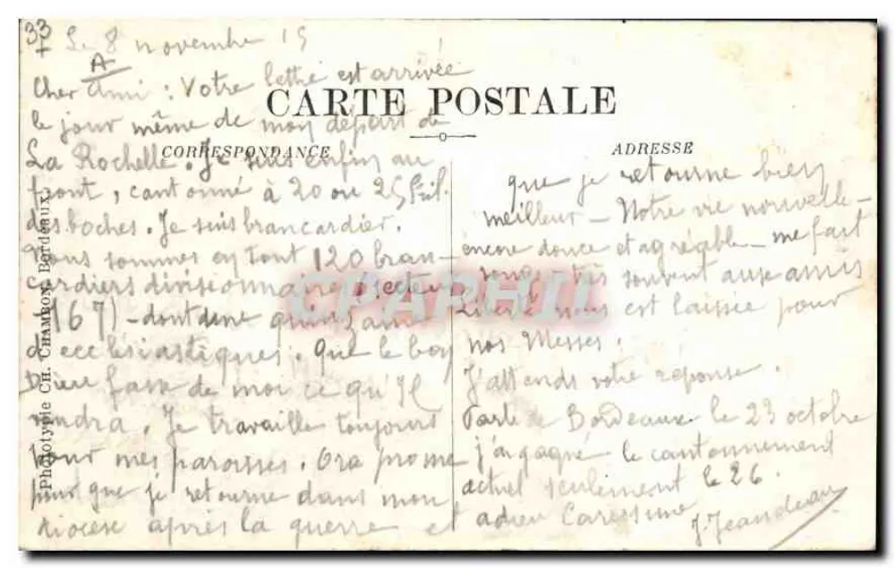 Bordeaux — Quais Sul — C.B - Verso