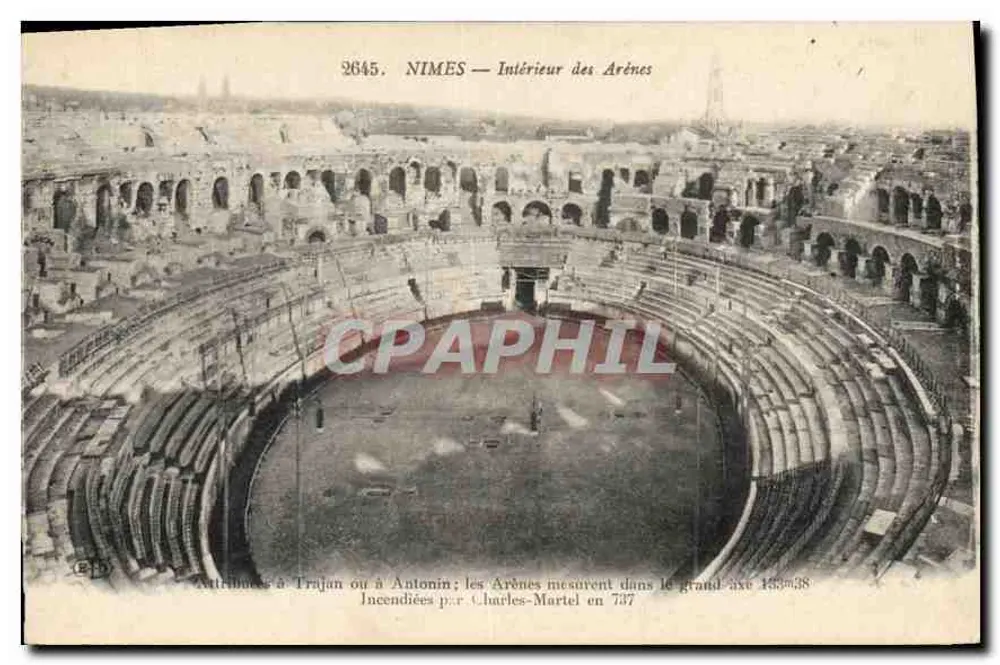 Nîmes — Interior das Arenas — Editor E. Le Dey, Paris, n° 2645 - Frente