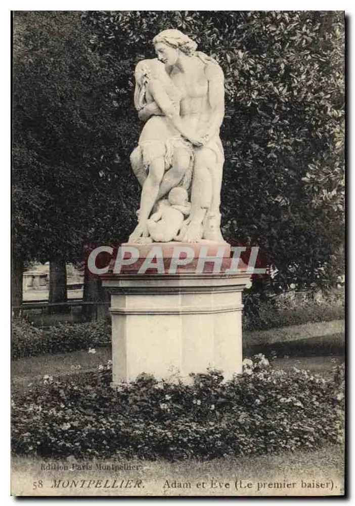 Adão e Eva (O primeiro beijo) — Montpellier — Edição Paris Montpellier, n°58 - Frente