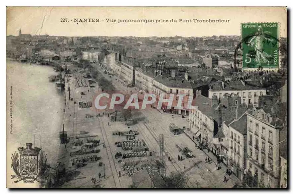 NANTES — Panoramablick vom Pont Transbordeur — Imprimerie A. BARRÉLLE, Nantes, n° 927 - Vorderseite