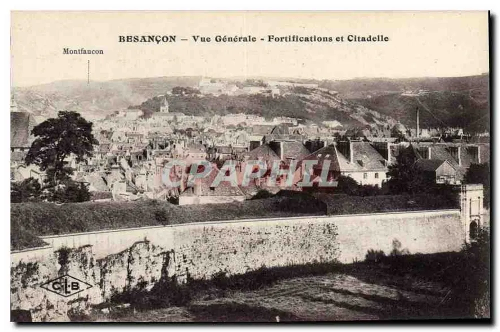 Besançon — Vista Geral — Fortificações e Cidadela — Montfaucon - Frente