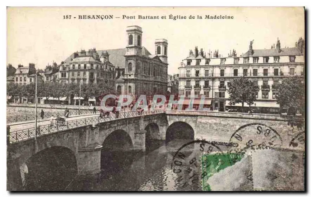 Besançon — Brücke Battant und Kirche der Madeleine — Verlag L.B. n°187 - Vorderseite