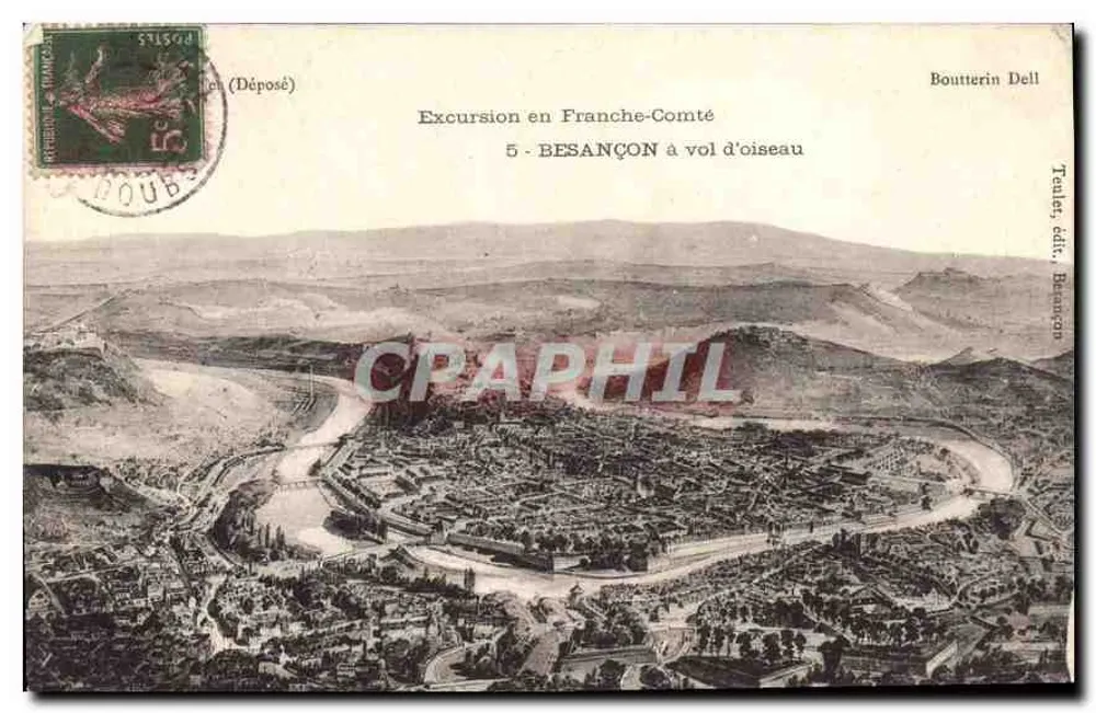 Besançon — vista aérea — Bouutterin Dell, Taulé, edit., Besançon - Frente