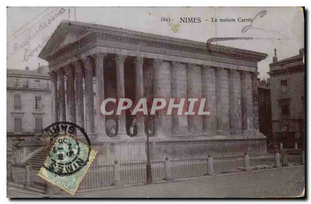 Nîmes - A Casa Quadrada — 1843 — Bernard, Imp. e Ed. Nîmes - Frente