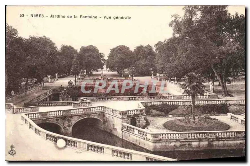 Nîmes - Jardins de la Fontaine - Allgemeiner Blick — n°53 - Vorderseite