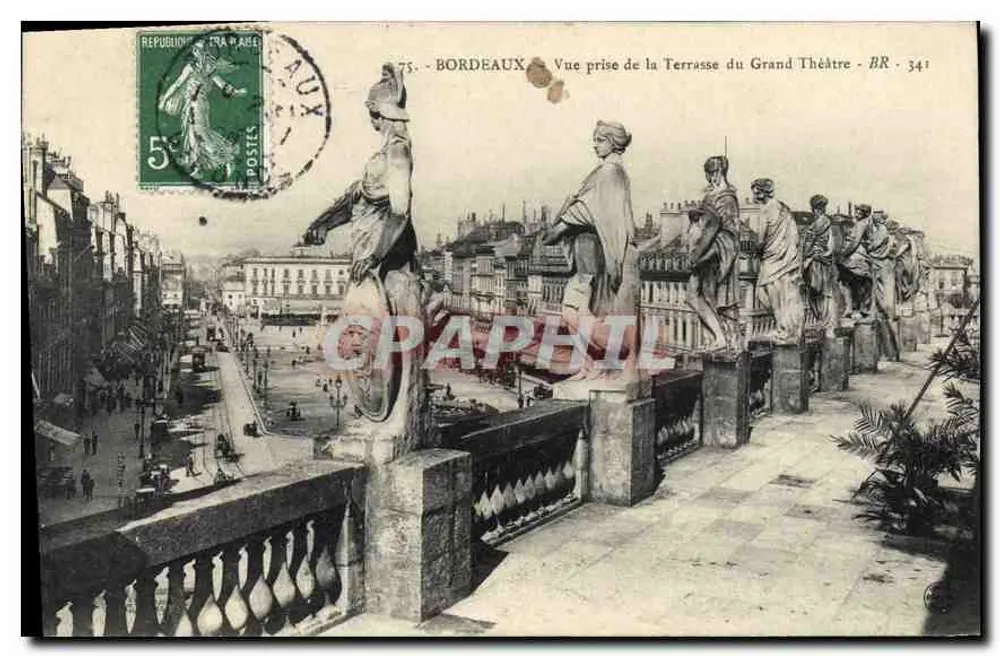 Bordeaux — Ansicht vom Terrassen des Grand Théâtre — Verlag BR, Nr. 75 - Vorderseite